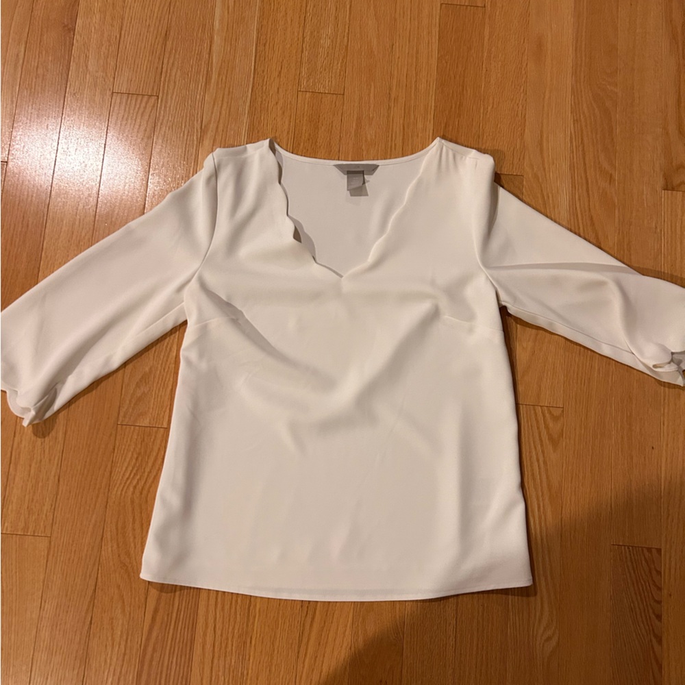 H&M White Blouse with Elegant Design